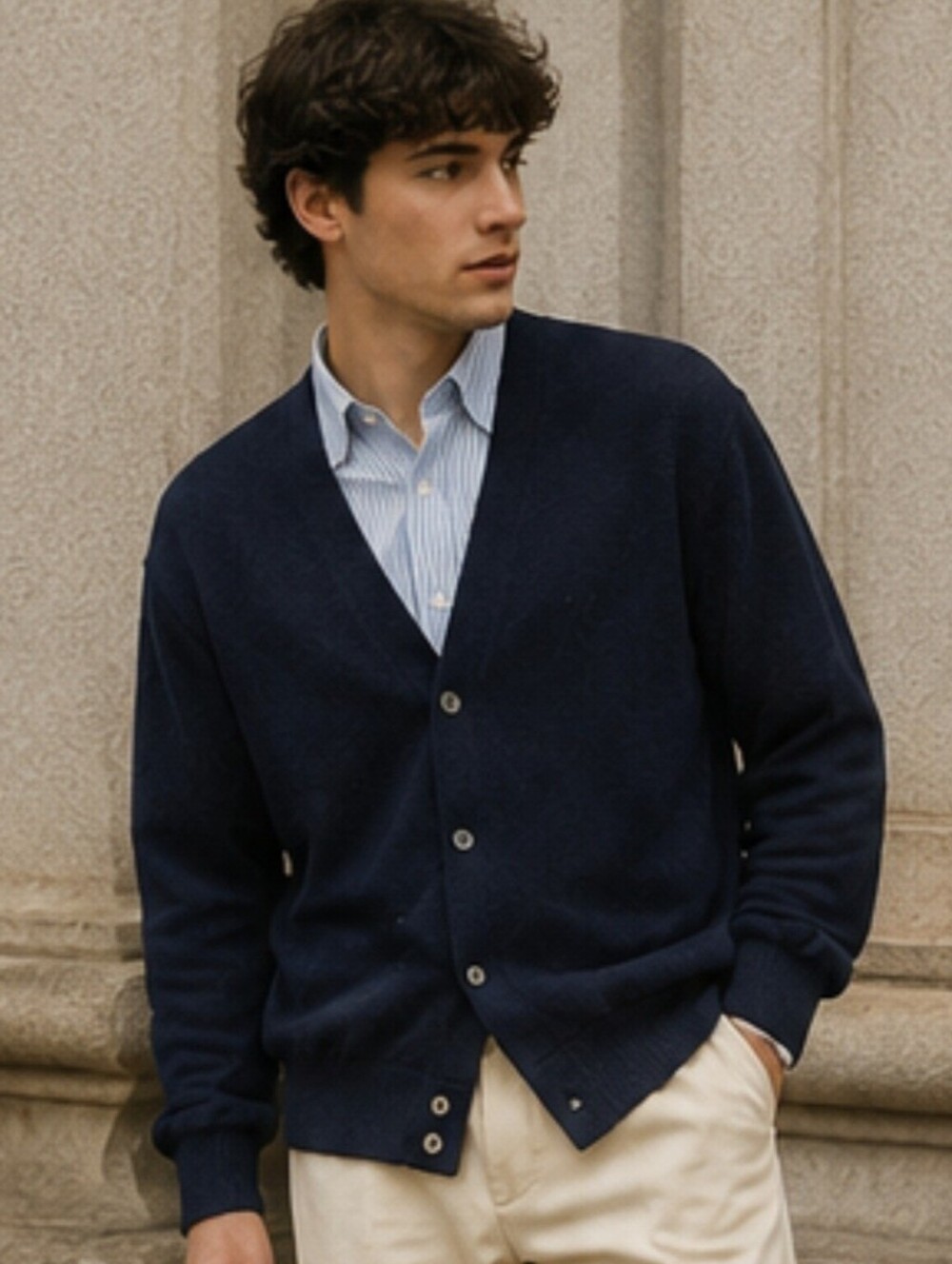 Vintage IZOD Lacoste Men’s Navy Cardigan Sweater Size Large